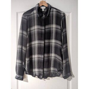 Bella Dahl | Clean Front Hipster Shirt In Black & White Plaid